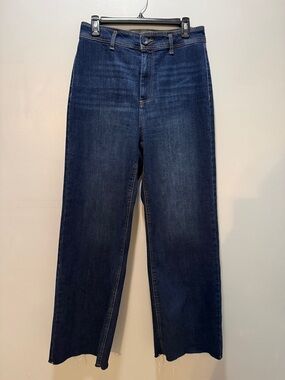 Oat New York Dark Indigo High Waist Wide Leg Jeans